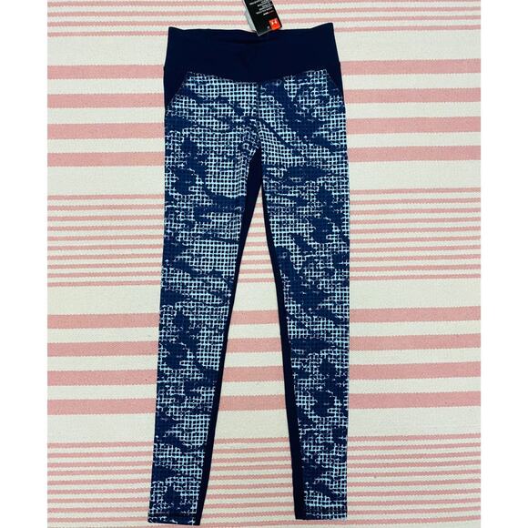 NWT Under Armour Leggings Workout Capri‎ Tights Heat Gear Blue Extra Small XS - Picture 1 of 7
